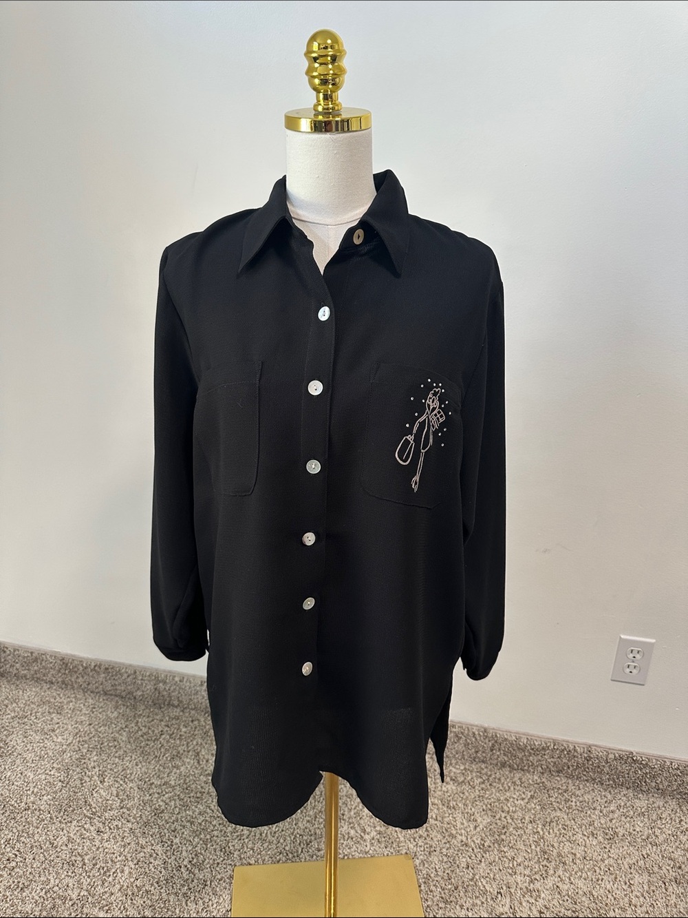🍏 Vintage C.M. Shapes Button Up Blouse